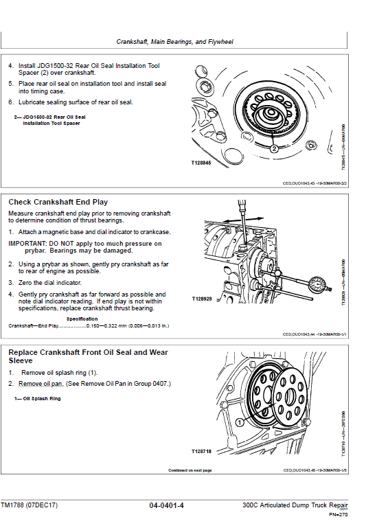 John Deere 300C Articulated Dump Truck Repair Technical Manual Workshop Guide