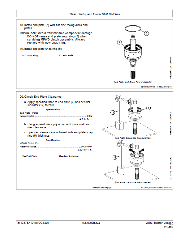 John Deere 210L Tractor Loader Repair Technical Manual (S.N after F892600 -) Workshop Guide
