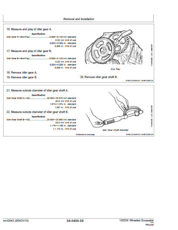 John Deere 190DW Wheeled Excavator Repair Technical Manual Workshop Guide