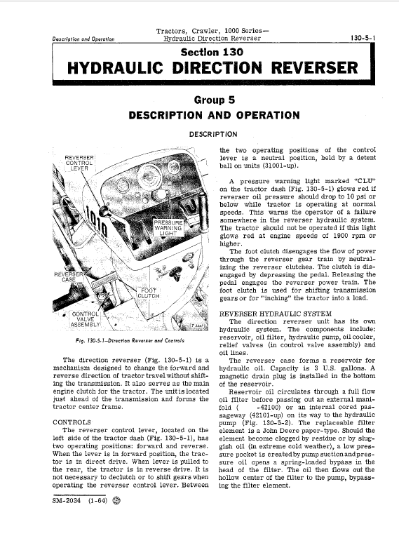 John Deere 1000 and 1010 Series Crawler Tractors Technical Manual (SM2034) Workshop Guide