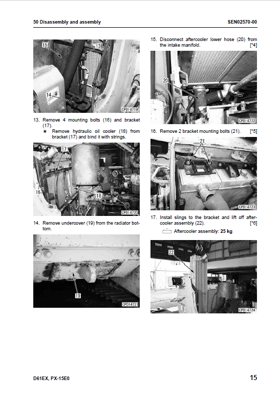 Komatsu D61EX-15E0, D61PX-15E0 Dozer Service Manual Workshop Guide