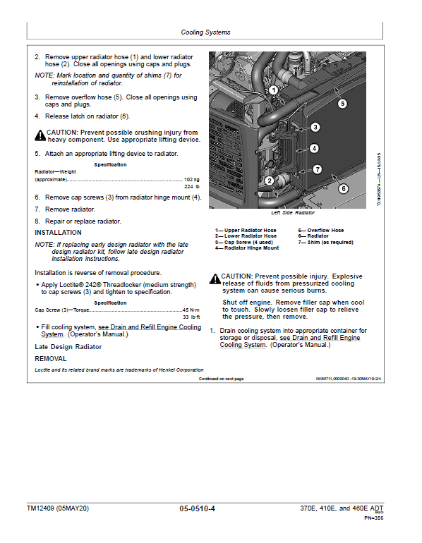 John Deere 370E, 410E, 460E Dump Truck Technical Manual (S.N. C634583 – C668586 ) Workshop Guide