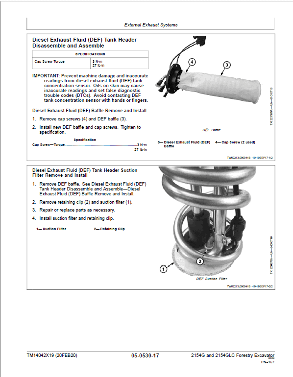 John Deere 2154G, 2154GLC Swing Excavator Repair Technical Manual (S.N after F212001 – ) Workshop Guide