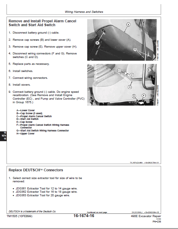 John Deere 490E Excavator Repair Technical Manual Workshop Guide