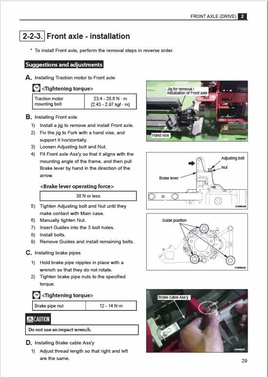 Mitsubishi FB13TCB, FB15TCB, FB16TCB, FB18TCB, FB20TCB Forklift Service Manual