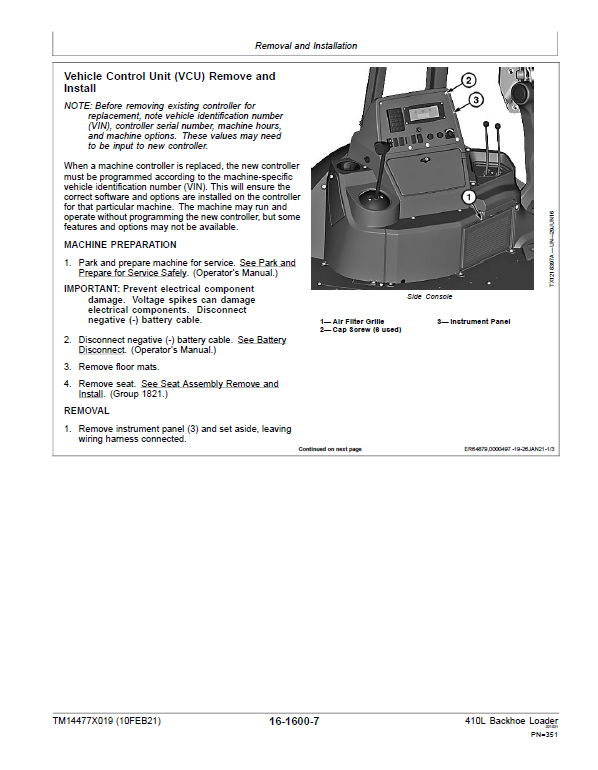 John Deere 410L Backhoe Loader Technical Manual (S.N C390996 & D390996 – ) Workshop Guide