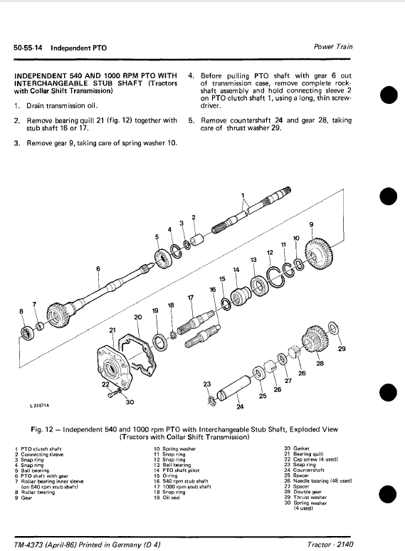 John Deere 2140 Tractor Repair Technical Manual Workshop Guide