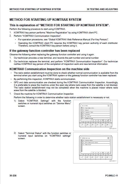 Komatsu PC490LC-11 Excavator Repair Service Manual Workshop Guide