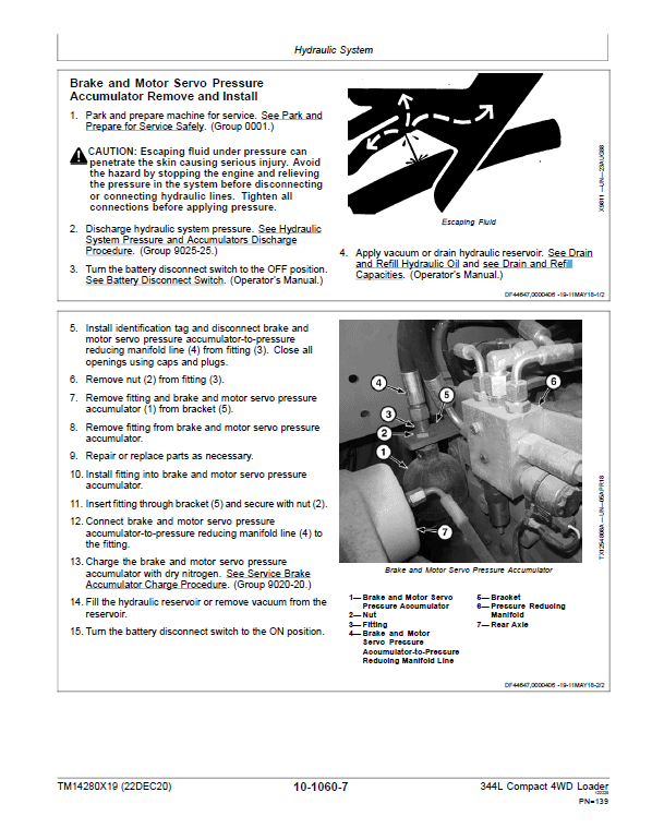 John Deere 344L Compact 4WD Loader Repair Technical Manual (S.N after B043142 -) Workshop Guide