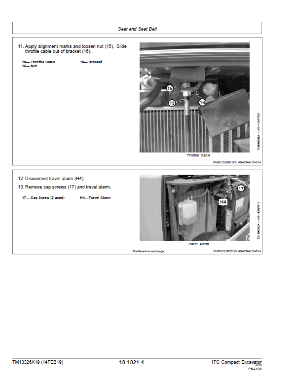 John Deere 17G Excavator Repair Technical Manual (S.N after K225001) Workshop Guide