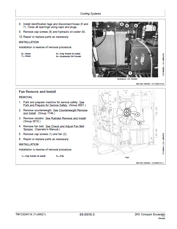 John Deere 26G Excavator Repair Technical Manual (S.N after K260001) Workshop Guide