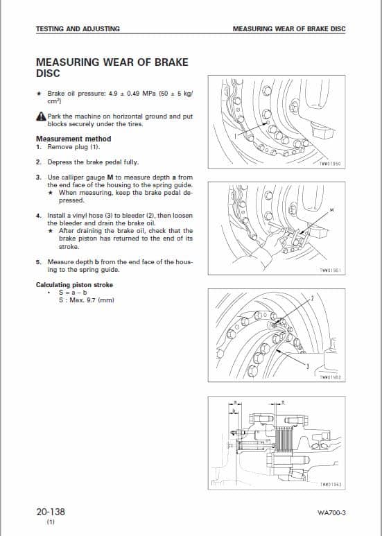 Komatsu WA700-3 Wheel Loader Service Manual Workshop Guide