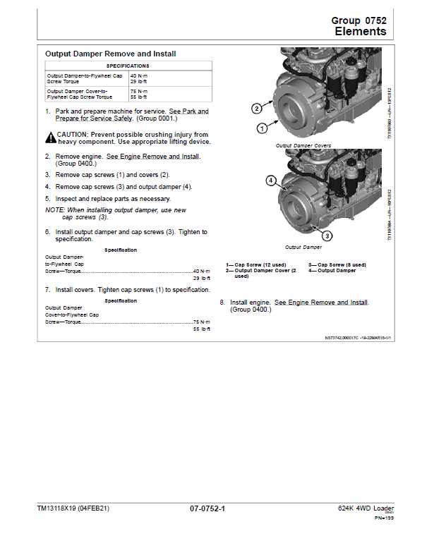John Deere 624K 4WD Loader Technical Manual (S.N C658065 & D658065 – 677548 ) Workshop Guide