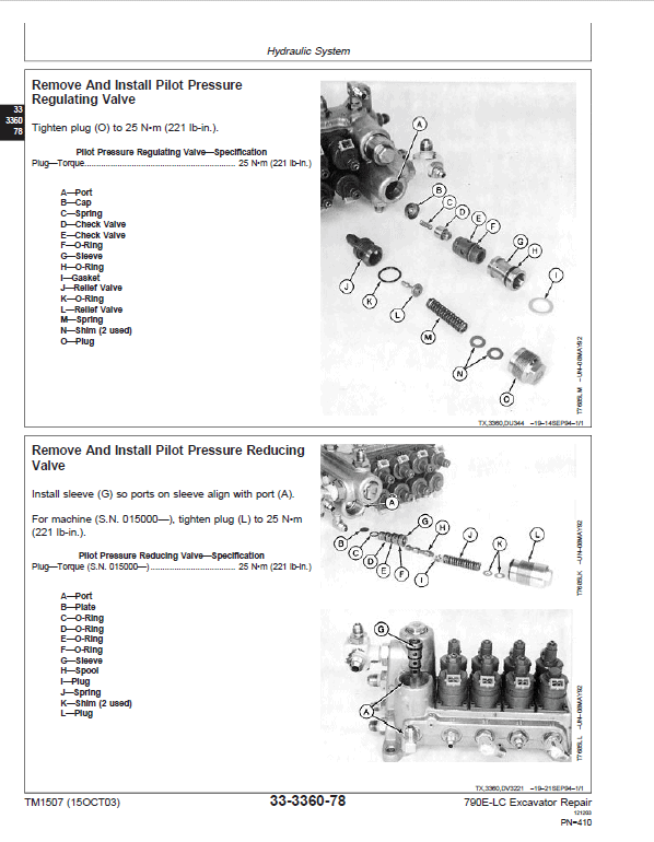 John Deere 790E LC Excavator Repair Technical Manual Workshop Guide