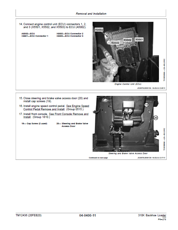 John Deere 310K Backhoe Loader Repair Technical Manual (S.N after E219607 – ) Workshop Guide