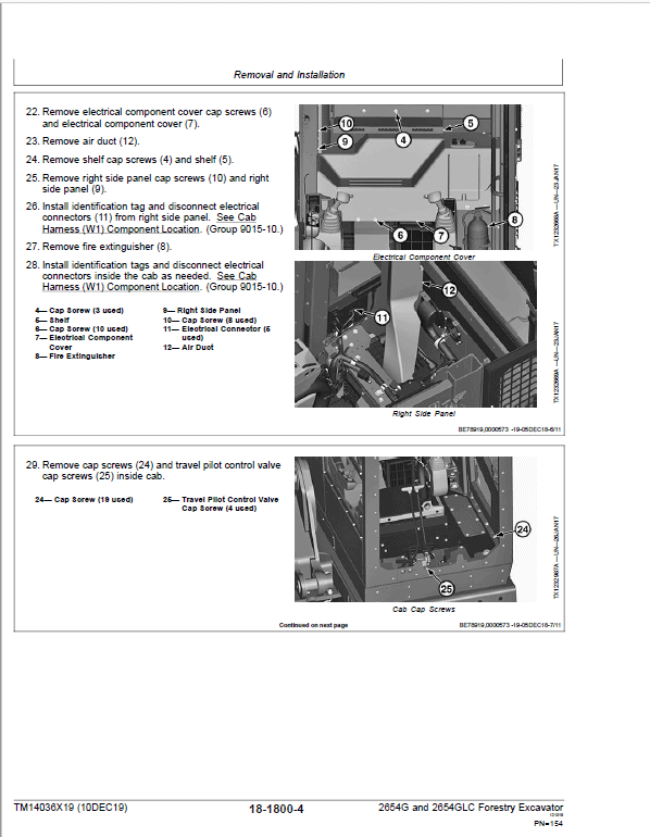 John Deere 2654G, 2654GLC Swing Excavator Repair Manual (S.N C260001 – & D260001 – ) Workshop Guide