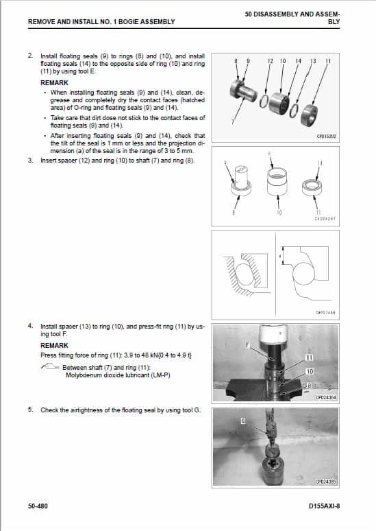 Komatsu D155AXi-8 Dozer Service Manual Workshop Guide