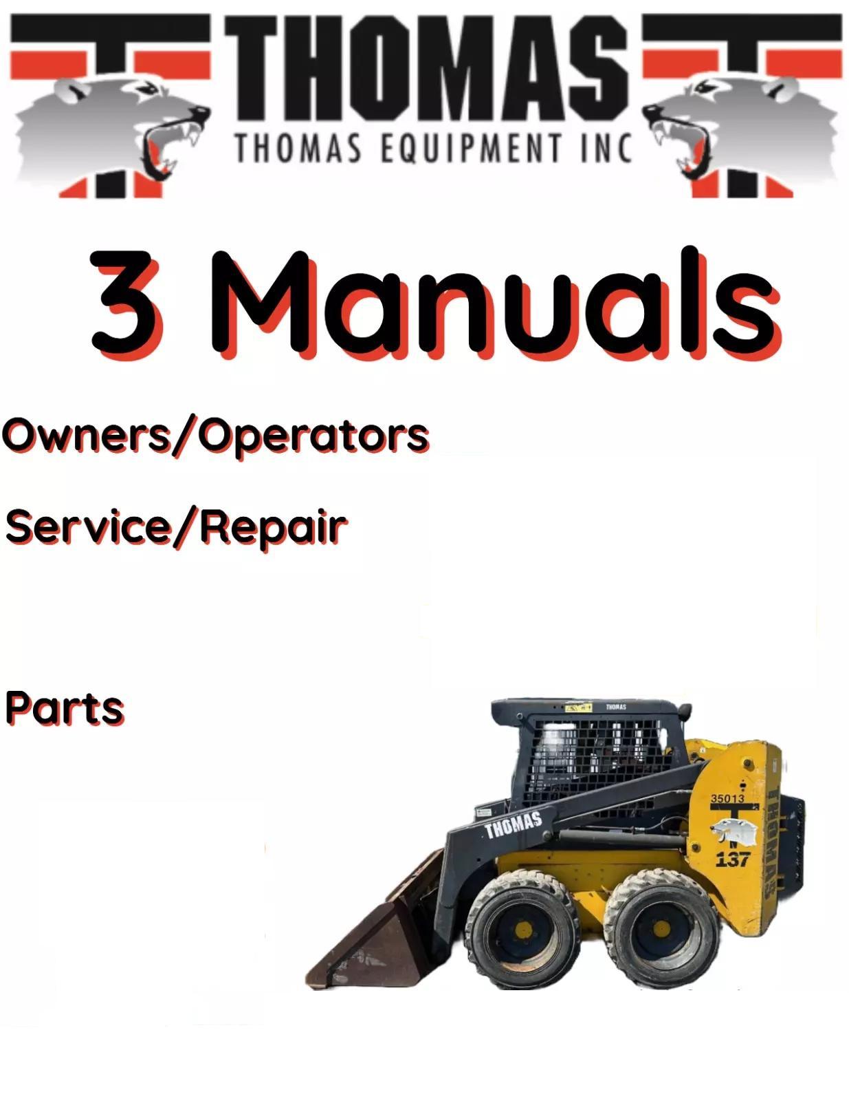 THOMAS 153 SKID STEER LOADER MANUAL OPERATORS SERVICE REPAIR PARTS S