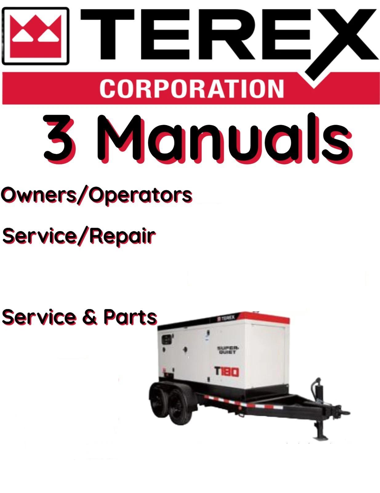 TEREX T180 GENERATOR OPERATORS SERVICE PARTS REPAIR OWNERS MANUAL