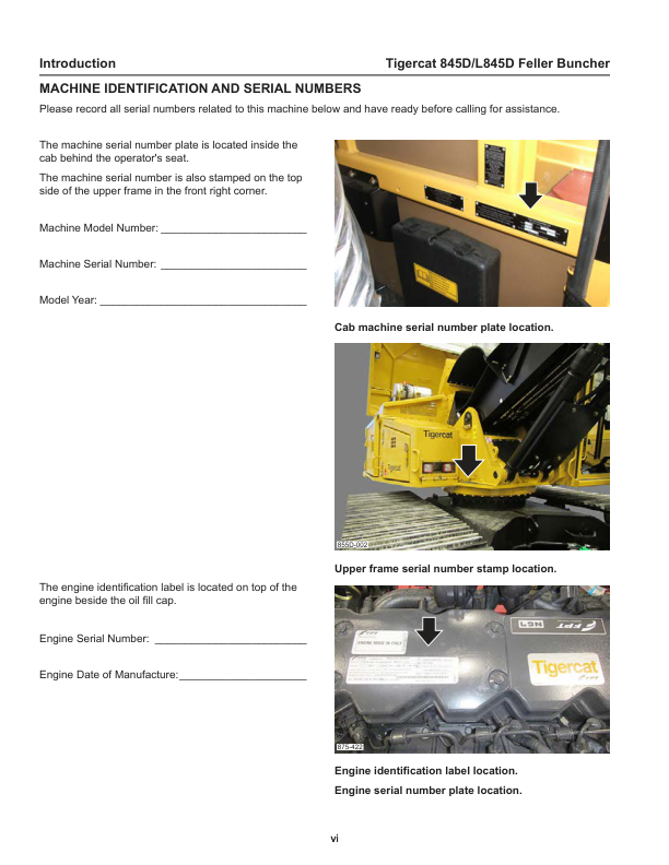 Tigercat 845D, 845T, L845D Feller Buncher Repair Service Manual