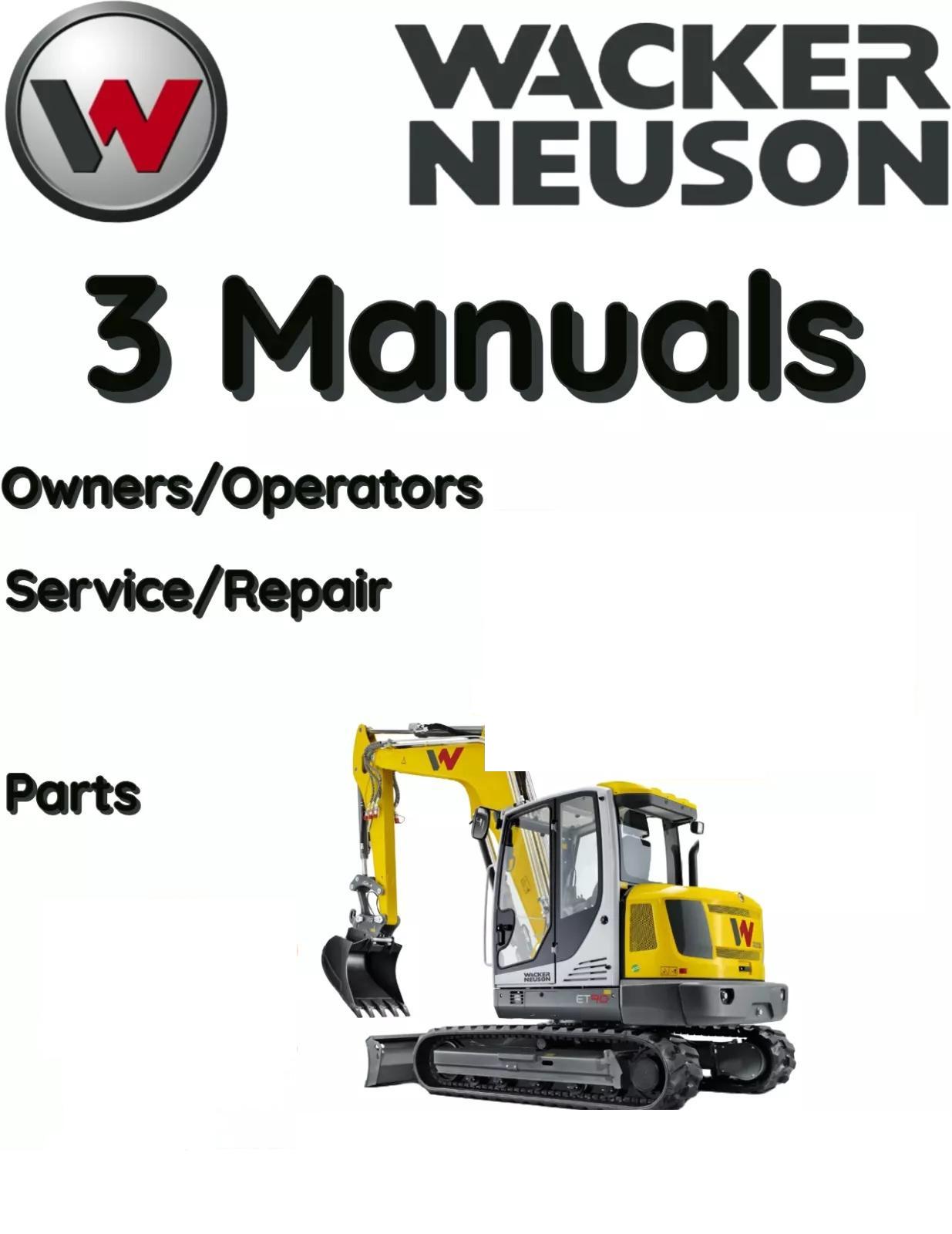 WACKER NEUSON 38Z3 TRACKED EXCAVATOR OPERATORS SERVICE PARTS MANUAL