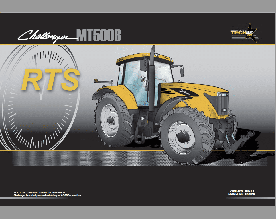 Challenger MT525B, MT535B, MT545B, MT555B Tractor Workshop Manual Workshop Guide