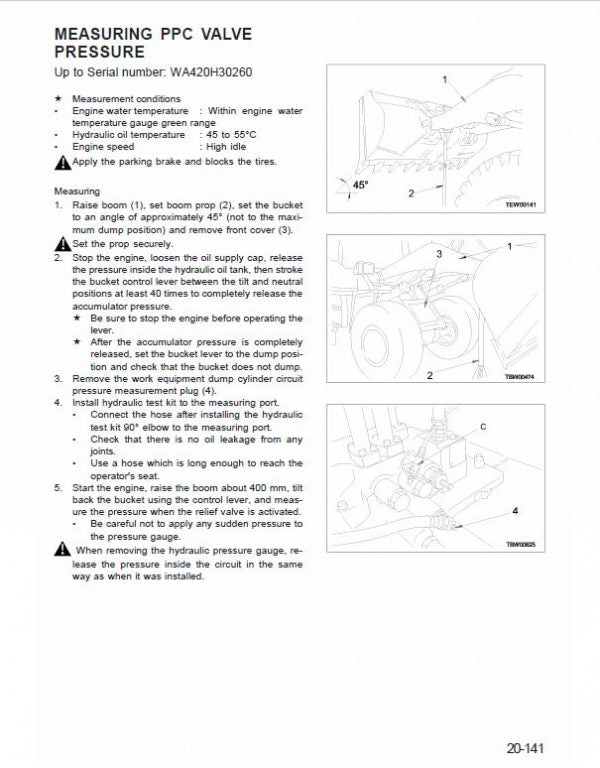 Komatsu WA420-3 Wheel Loader Service Manual Workshop Guide