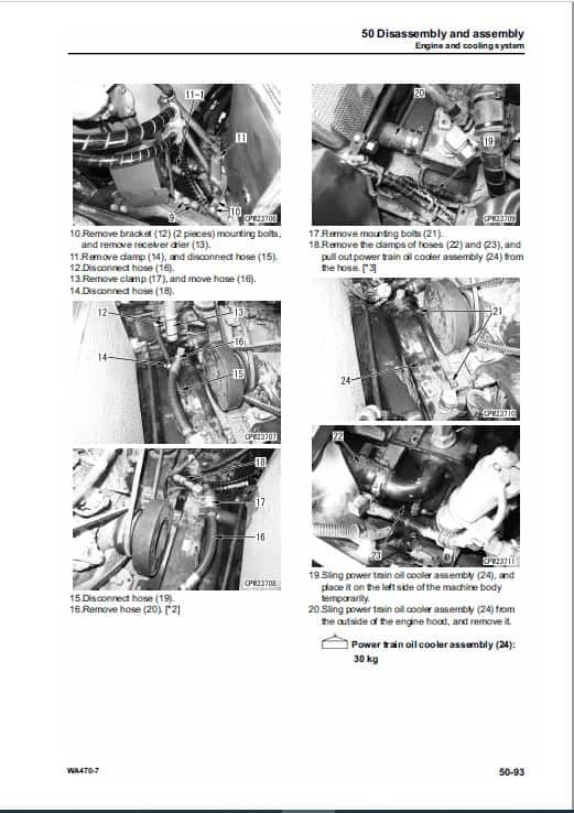 Komatsu WA470-7 Wheel Loader Service Manual Workshop Guide