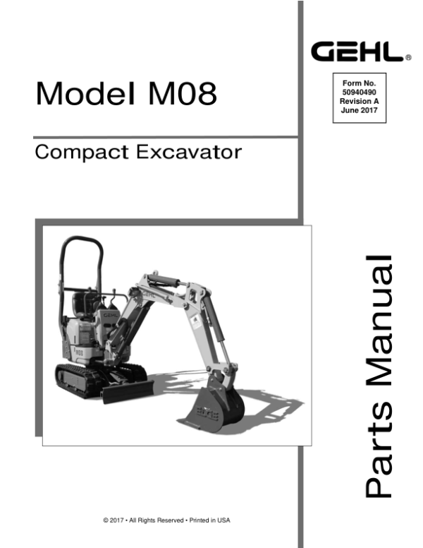 Gehl Z45, Mustang 450Z Compact Excavator Repair Service Manual