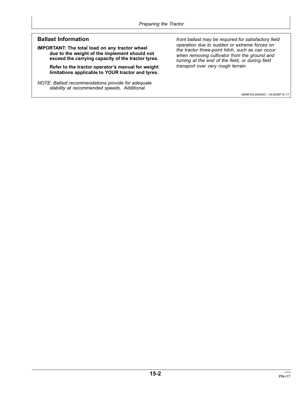 John Deere CR2220, CR2240, CR2260, CR2280, CR2231, CR2251, CR2222, CR2232 Row Crop Cultivator Operator’s Manual (5AG25665) Workshop Guide