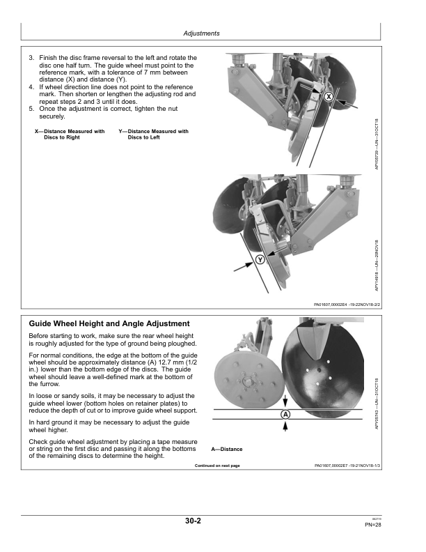 John Deere DP2012, DP2013 Reversible Disc Plough Operator’s Manual (5KADP0M001) Workshop Guide