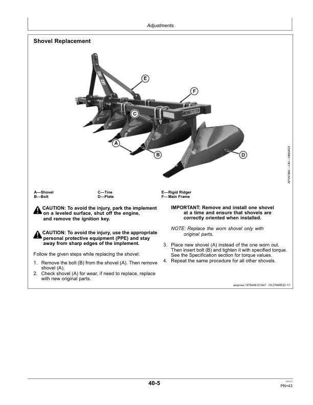 John Deere RR4002, RR4003, RR4004, RR4005, RR4006, RR4007 Rigid Ridger (India) Operator’s Manual (5TUOMRG001) Workshop Guide