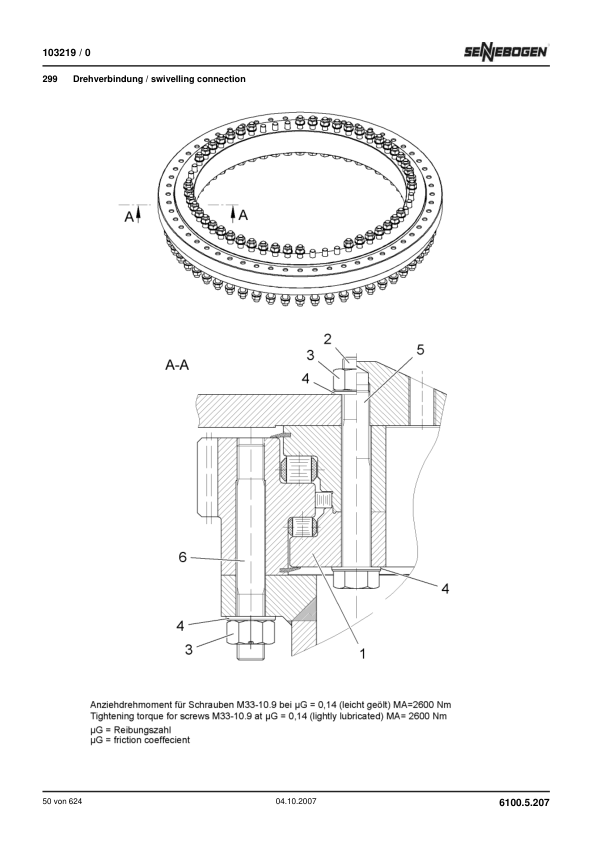 Sennebogen 6100.5.207 Operators, Maintenance and Parts Manual Workshop Guide