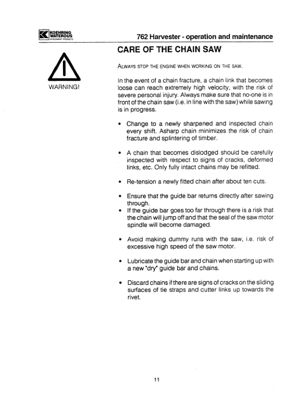 Koehring Waterous 762A Harvesting Heads (SN 1001-) Parts Catalog Manual Workshop Guide