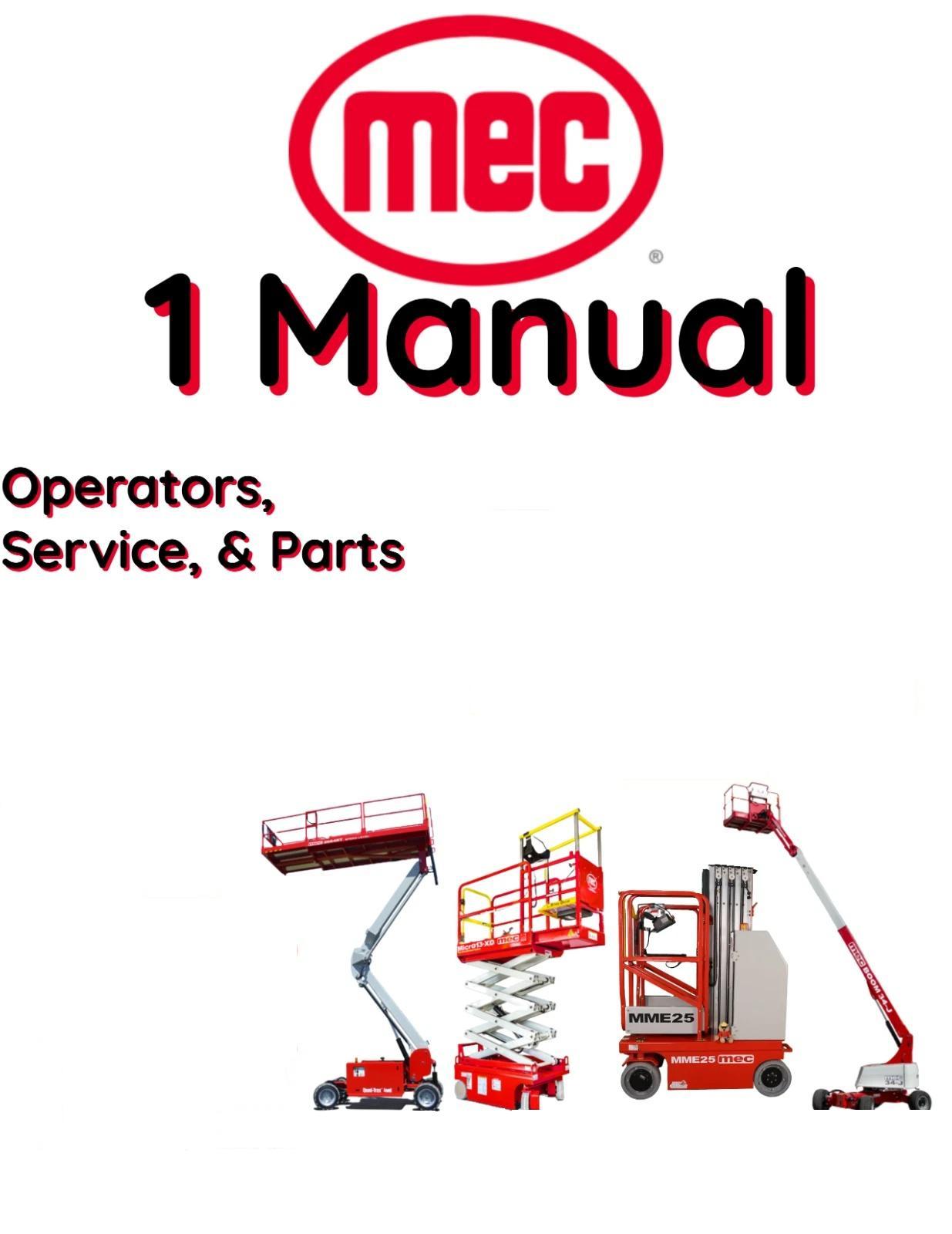 MEC 16A LEGACY SCISSOR MAN LIFT PLATFORM OWNERS SERVICE PARTS MANUAL