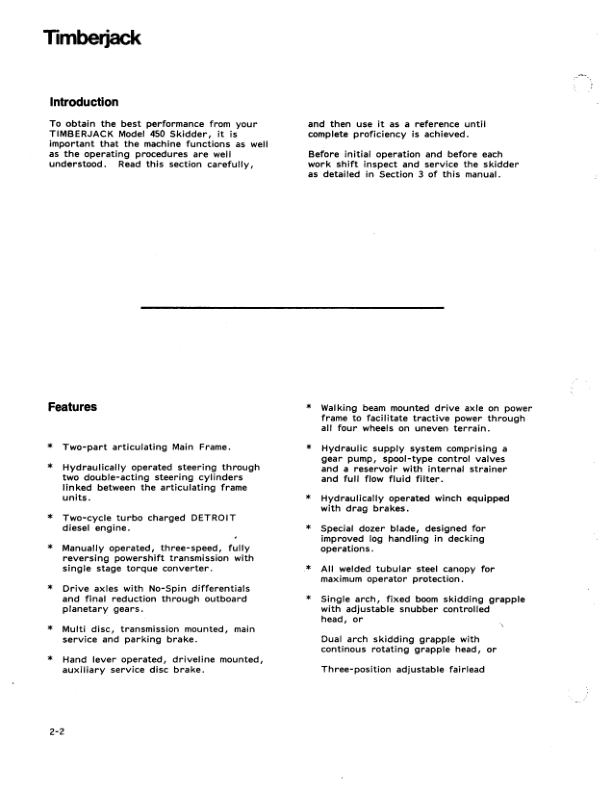 John Deere 450A Skidders Operator’s Manuals (8044710) Workshop Guide