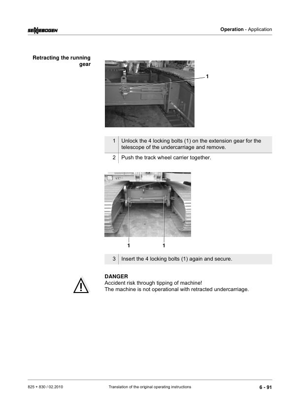 Sennebogen 825.0.1422 Operators, Maintenance and Parts Manual Workshop Guide