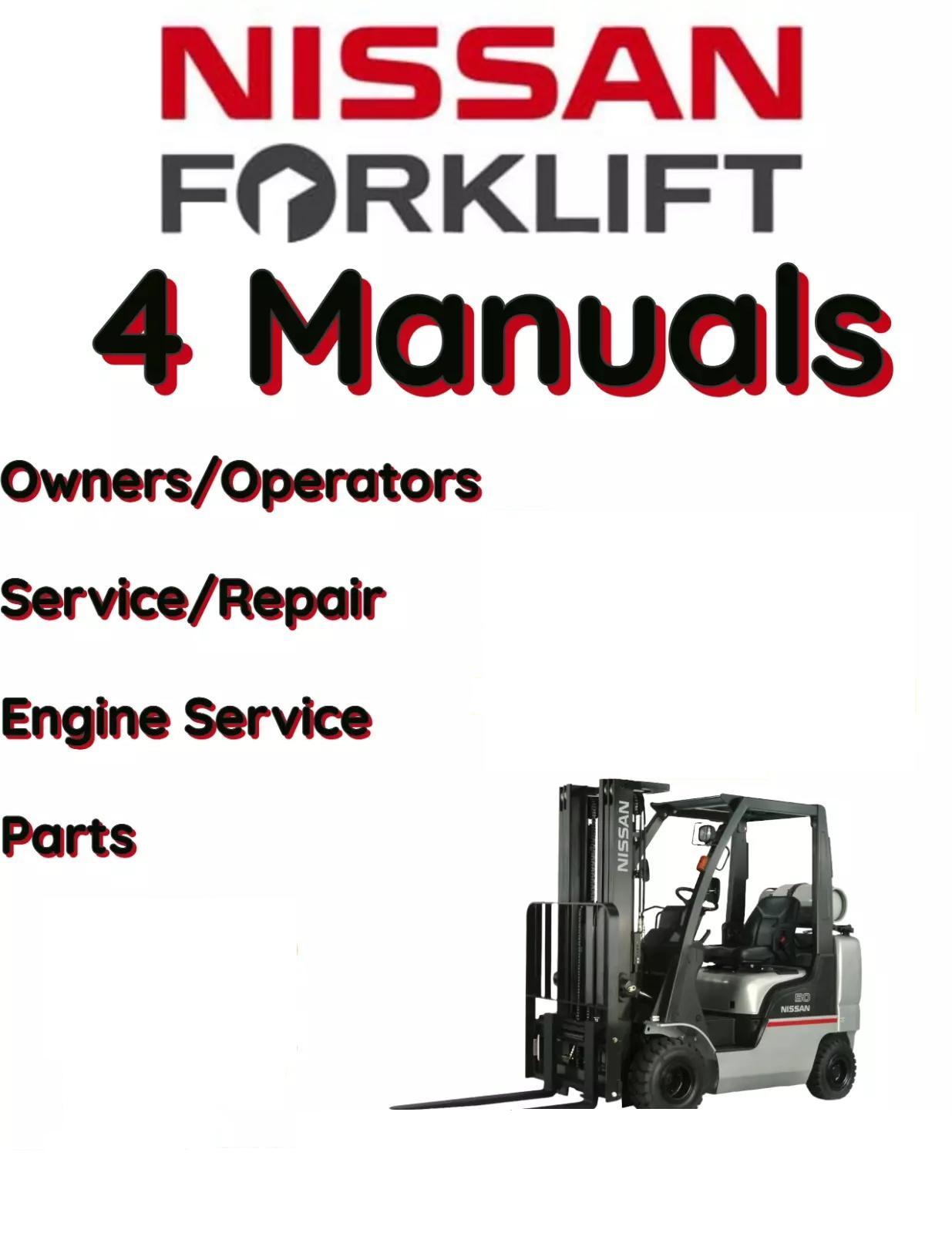 NISSAN 1F2UCU MCUG1F2F36LU FORKLIFT OWNERS SERVICE ENGINE PARTS MANUAL