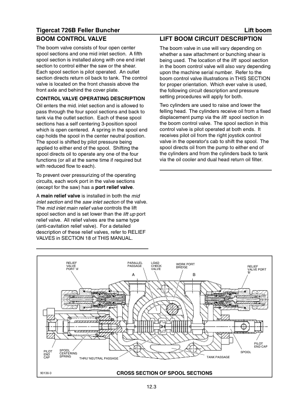 Tigercat 726B Feller Buncher Repair Service Manual (SN 7261001 – 7261999)