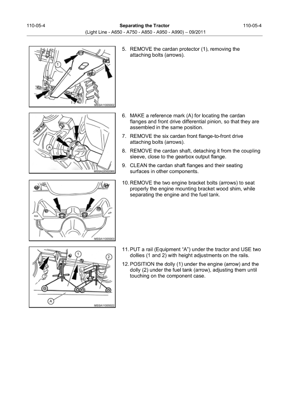 Valtra A650, A750, A850, A950, A990 Tractors Repair Manual
