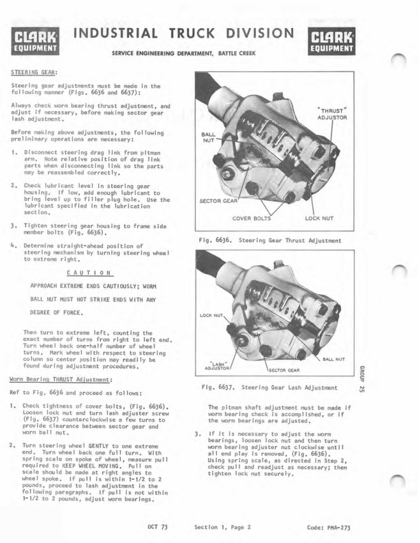 Clark CTA30, CTA40, CTA50D Forklift Service Repair Manual Workshop Guide