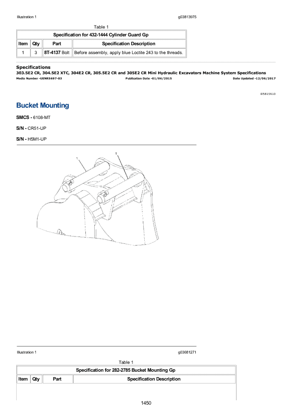 Caterpillar CAT 305E2 Mini Hydraulic Excavator Service Repair Manual (H5M00001 and up)