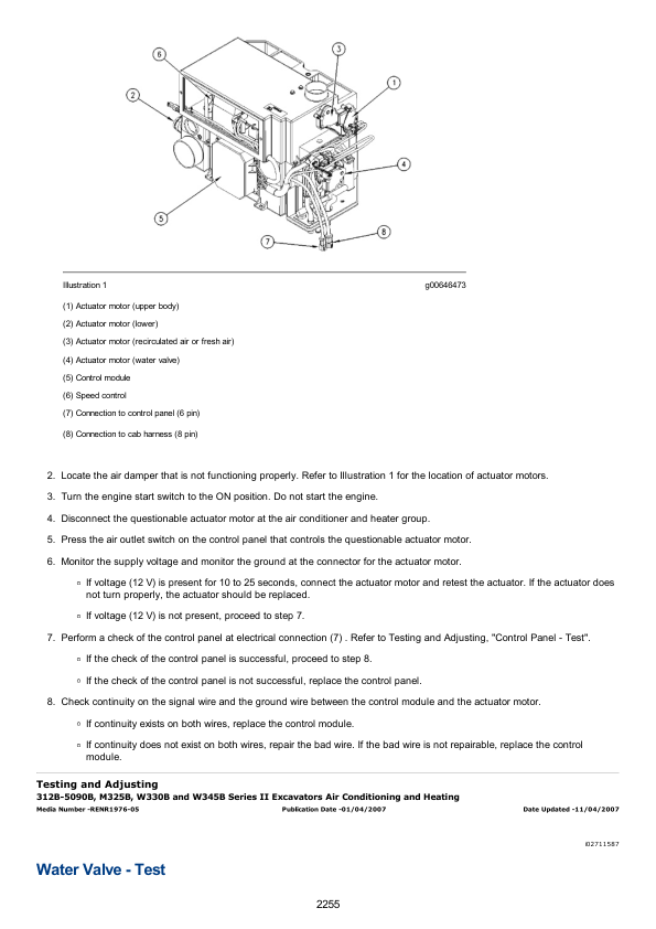 Caterpillar CAT 312B, 312B L Excavator Service Repair Manual (9FS00001 and up)