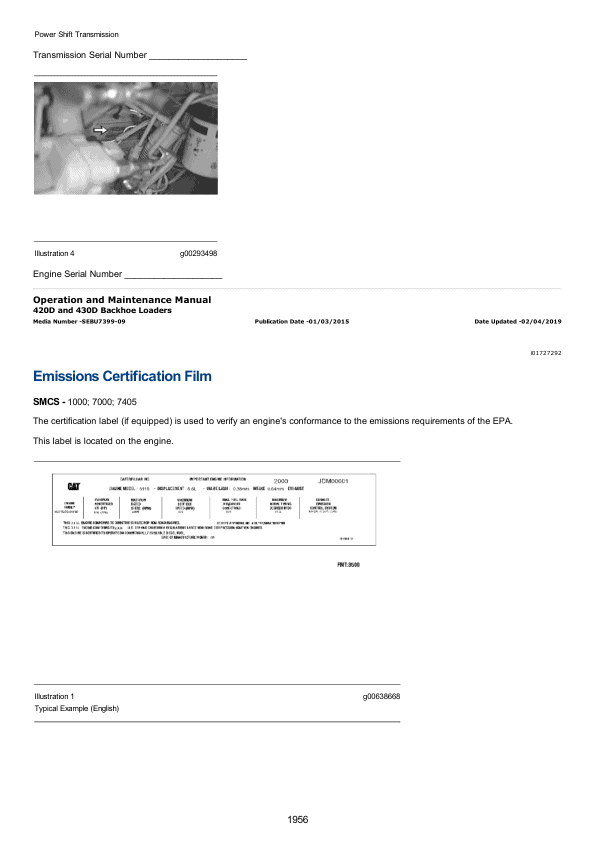 Caterpillar CAT 420D Backhoe Loader Service Repair Manual (BKC00001 till 00501)
