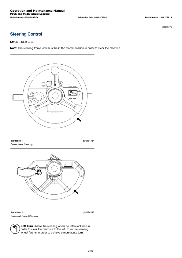Caterpillar CAT 966G Wheel Loader Service Repair Manual (AAH00001 till 00354)