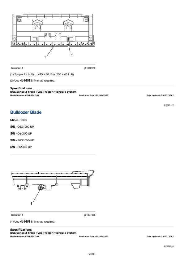 Caterpillar CAT D6G2 XL Track-Type Tractor Service Repair Manual (C6G00001 and up)
