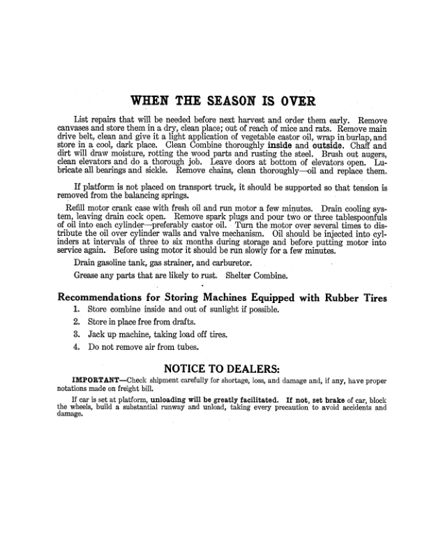 John Deere No. 5-A Combine (10-, 12-Ft) Operator’s Manual (DIR174) Workshop Guide