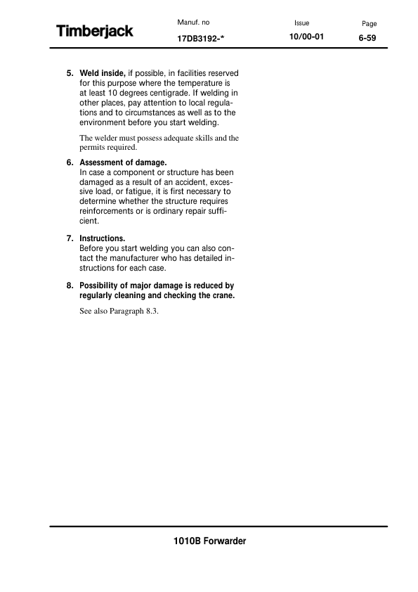 John Deere 1010B Forwarders Operator’s Manuals (F058699) Workshop Guide
