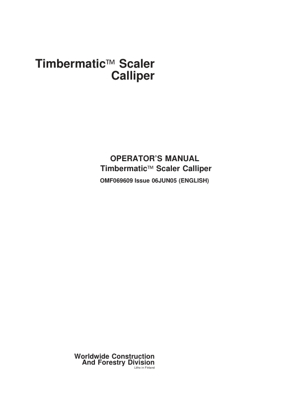 John Deere SCALER CALLIPER Measuring And Control Systems Operator’s Manuals (F069609) Workshop Guide