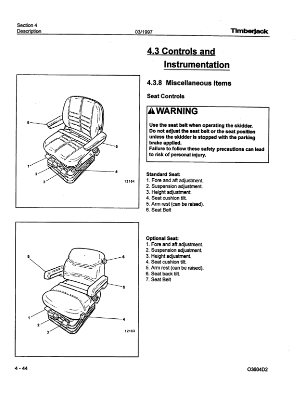 John Deere 360, 460 Skidders Operator’s Manuals (F283823) Workshop Guide